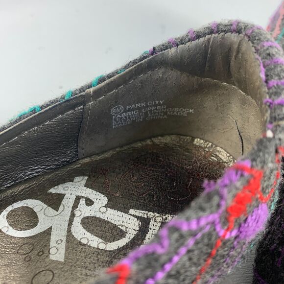 OTBT Womens Ballet Flats Embroidered Boho Mary Jane Straps Grey 8 Hippie - Picture 3 of 11